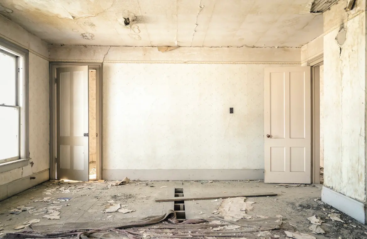 Waste disposal crew managing a cleanout project in Lake Delton